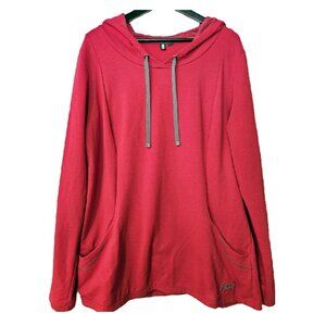 ROOTS Red Athleisure Long Sleeve Pullover Drawstring Hoody with Pockets Size XL